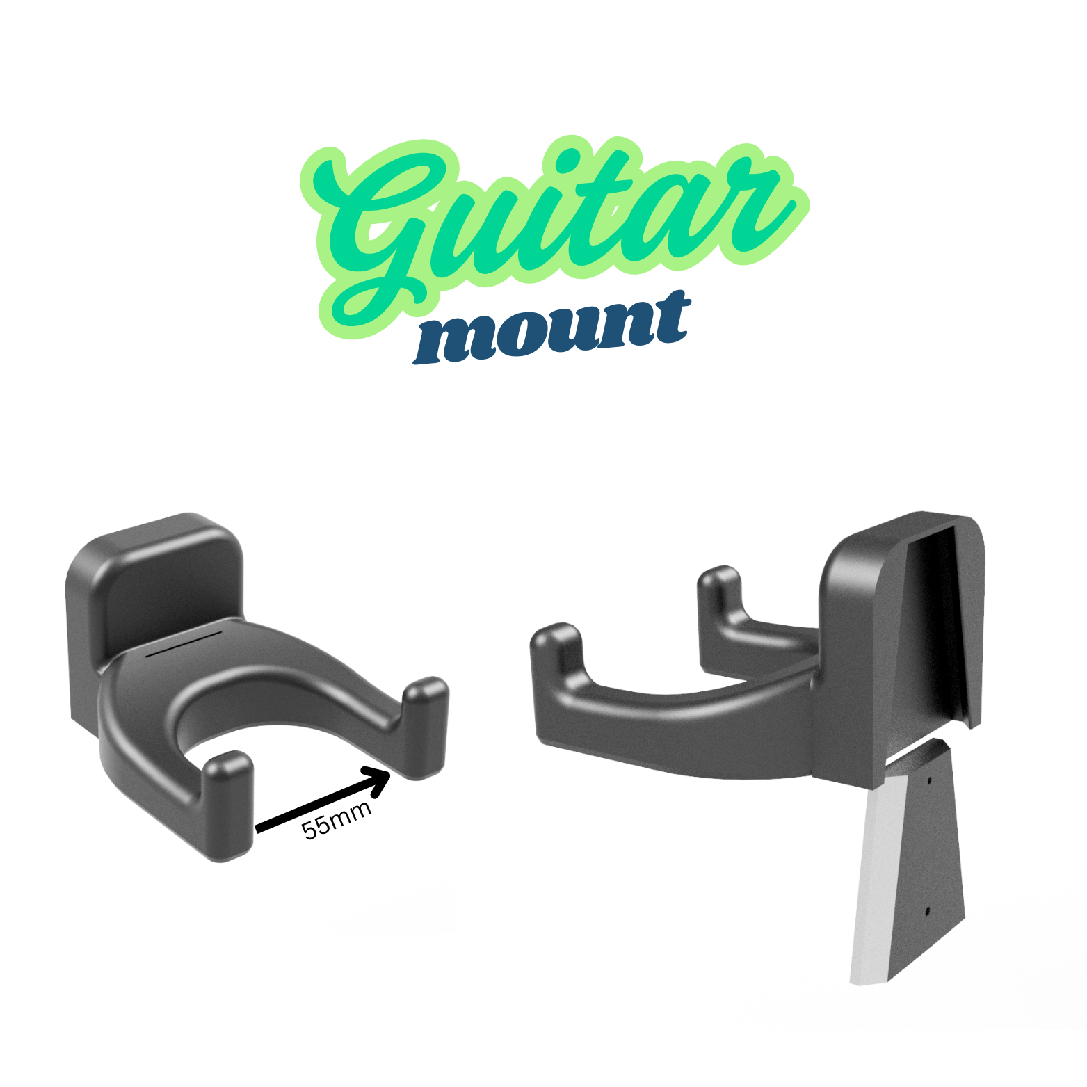 Guitar Hanger for Acoustic Panels - Installation Type: Wall Clip