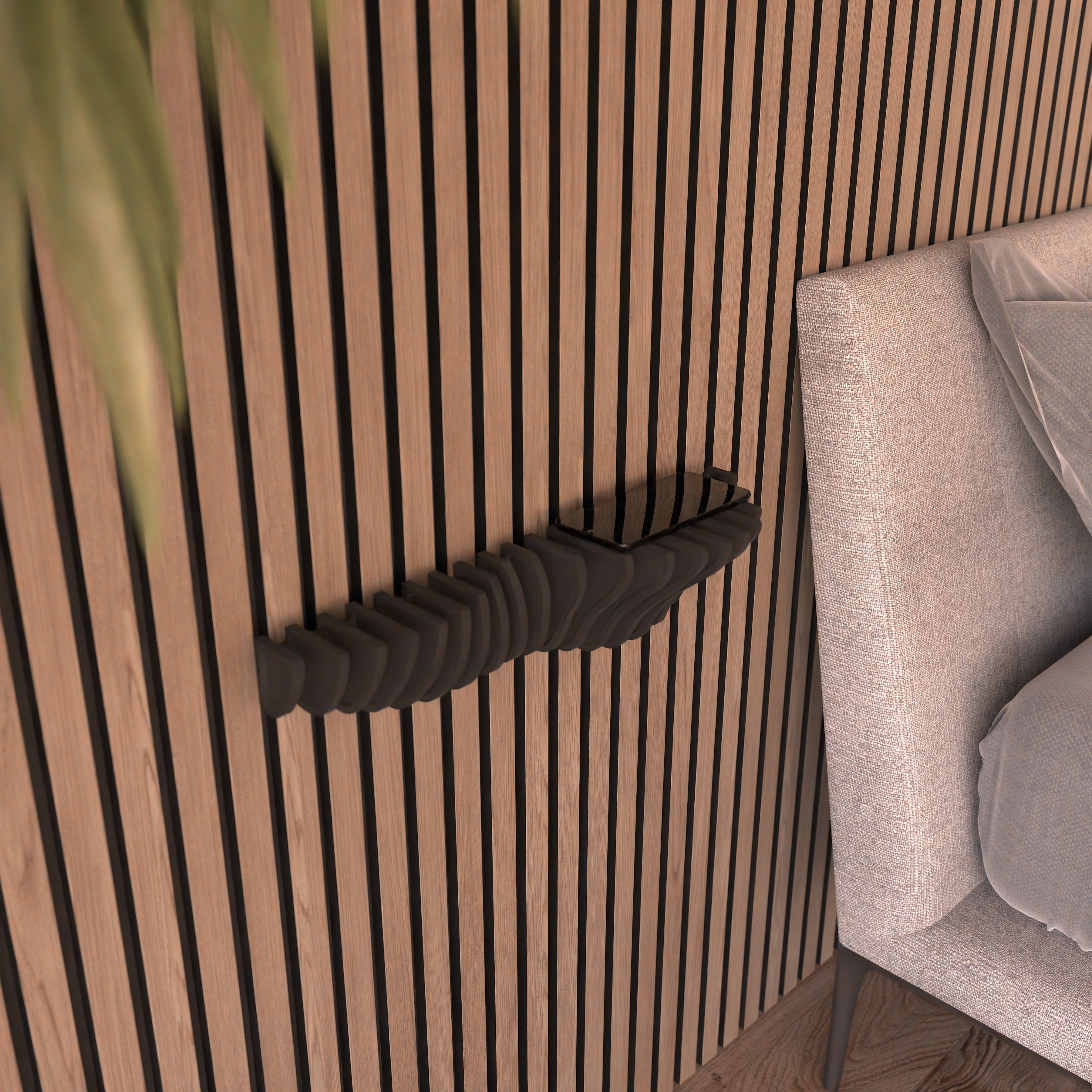 Design shelf for acoustic panels - Installation type: Wall Clip