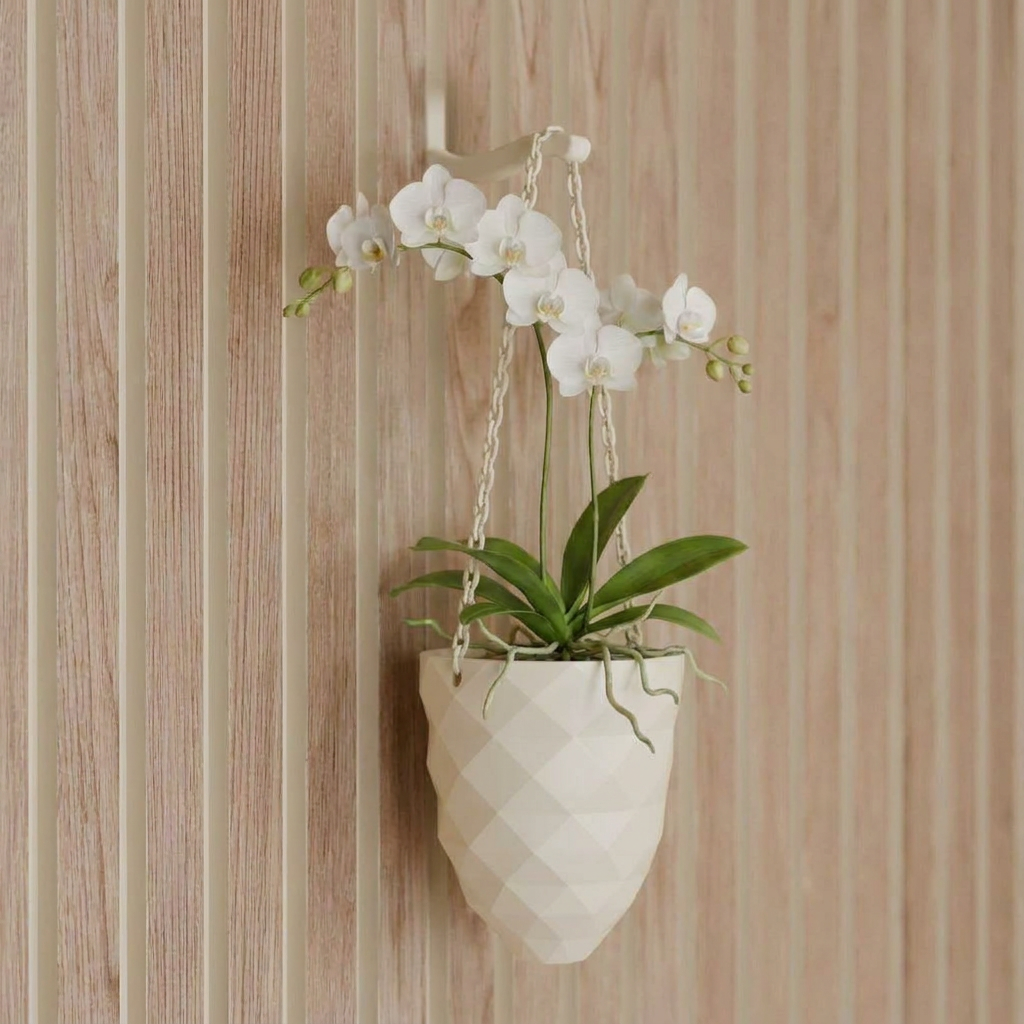 Hanging plant vase for acoustic panels - Screw