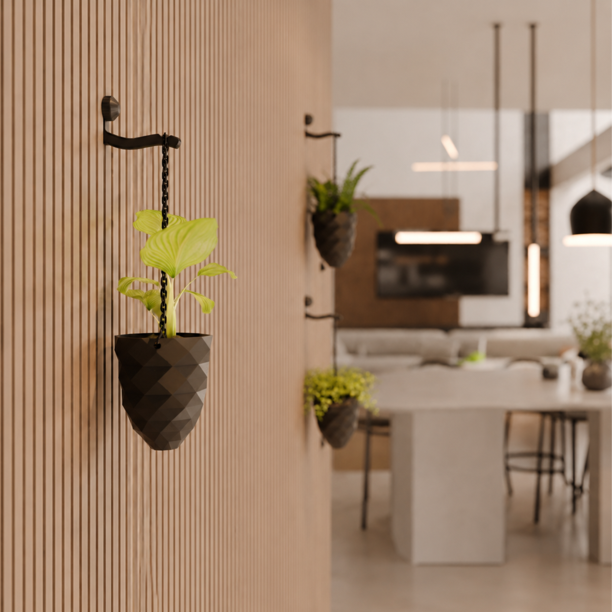 Hangende plantenvaas - Installatie: Muurclip