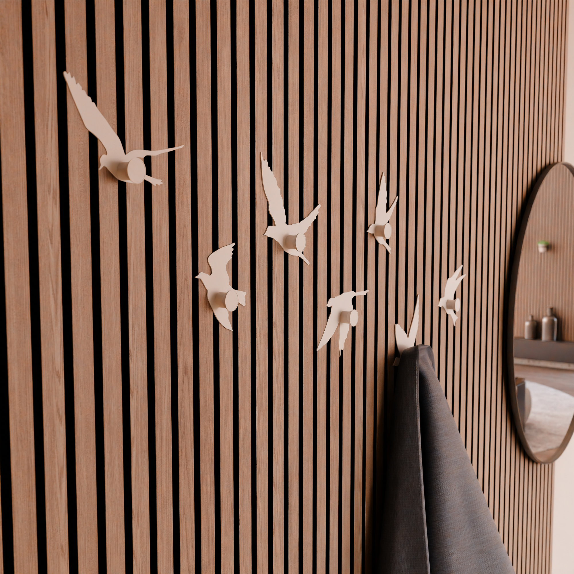 Bird-shaped coat hook - Installation: Wall Clip