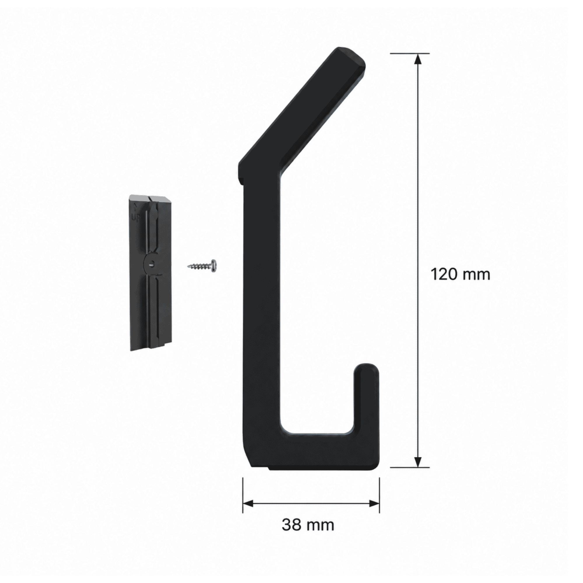 Double Coat Hook - Installation: Wall Clip