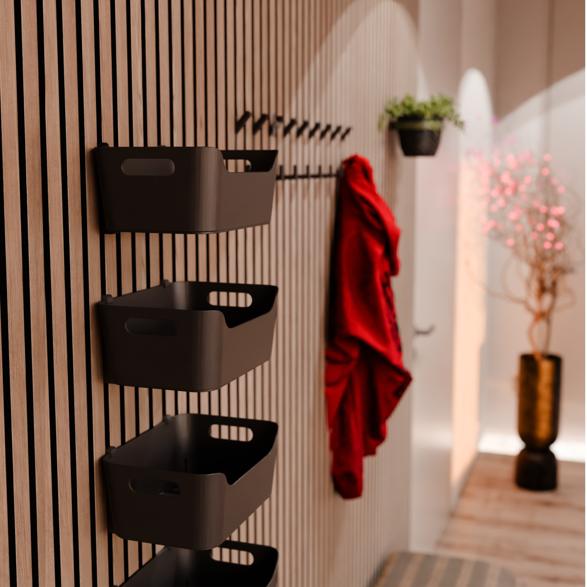 Panel Brackets for IKEA UPPDATERA Organizer (24 × 17 cm) - Installation: Wall Clip