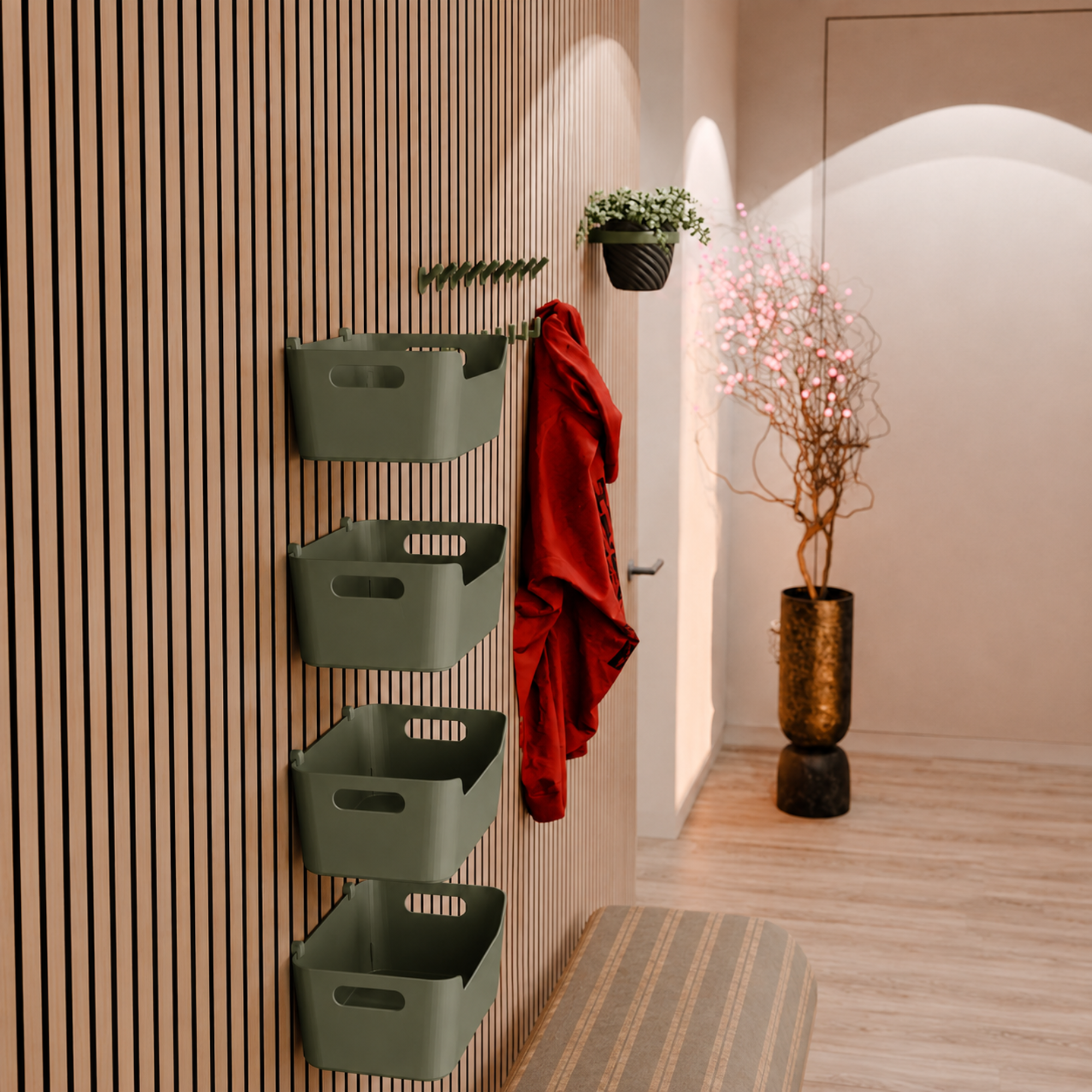 Panel Brackets for IKEA UPPDATERA Organizer (24 × 17 cm) - Installation: Wall Clip