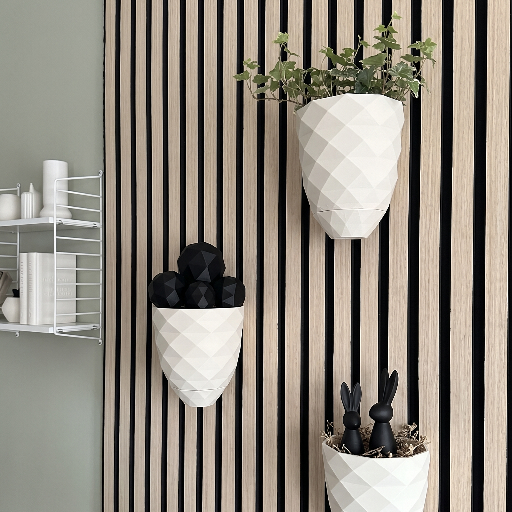 Plant vase for acoustic panels