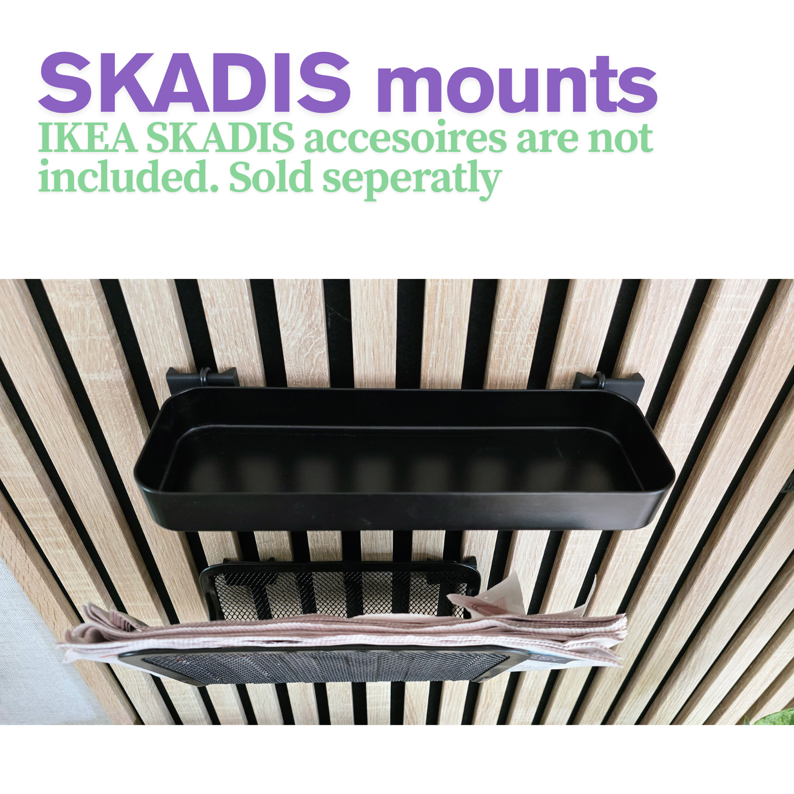 Acoustic panel IKEA SKADIS mounts (set of 2) - Twist & Go by WallTune